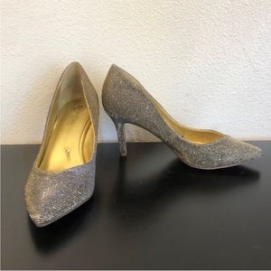 Moostie’s Toosties Silver Sparkle Gold Color Shift Heels